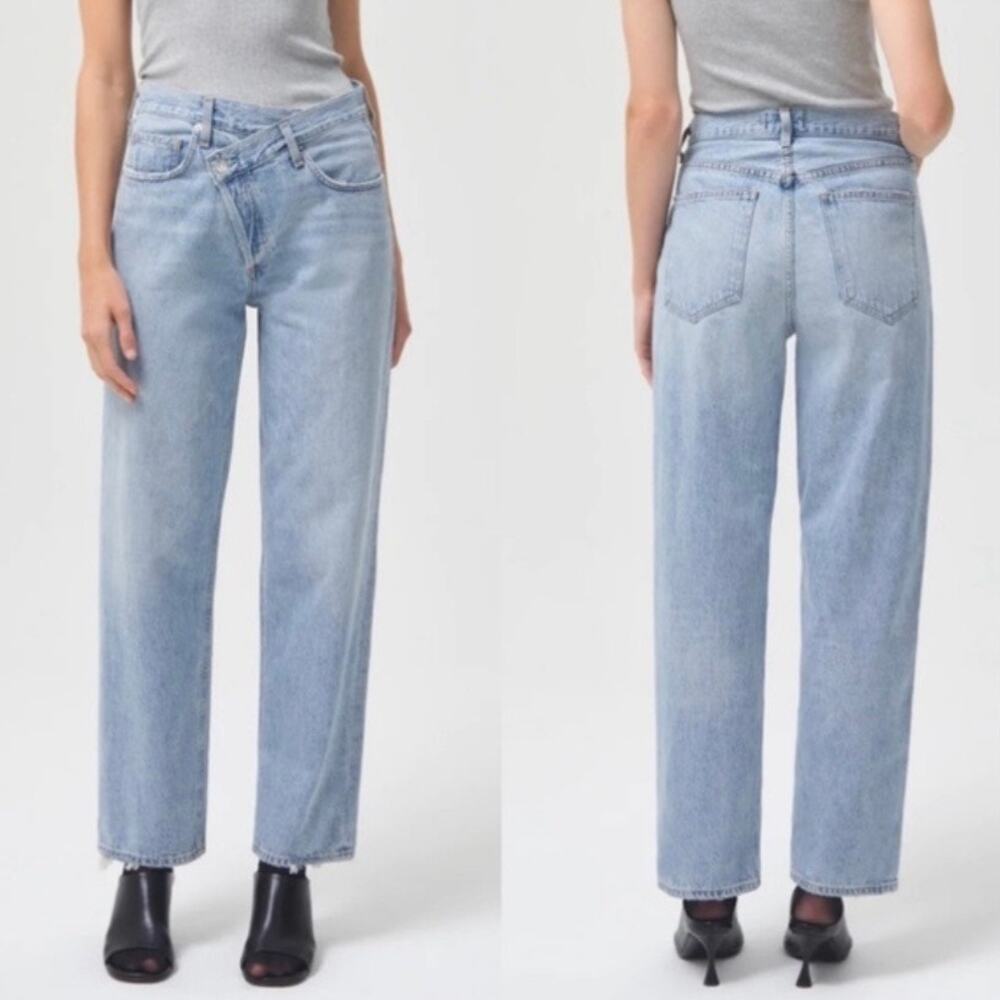 Agolde Criss Cross Arc Jeans High Rise Vintage Wash Size 24